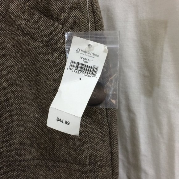 GAP Trousers NEW Wide Leg Brown Tweed Lined Wool Blend Pants Size 4 - Picture 4 of 5